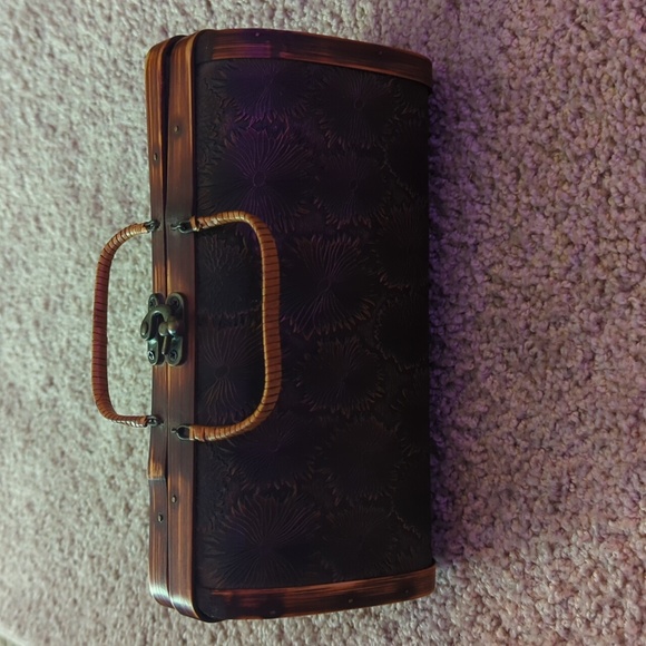 Vintage mid century wooden purse - Picture 1 of 9